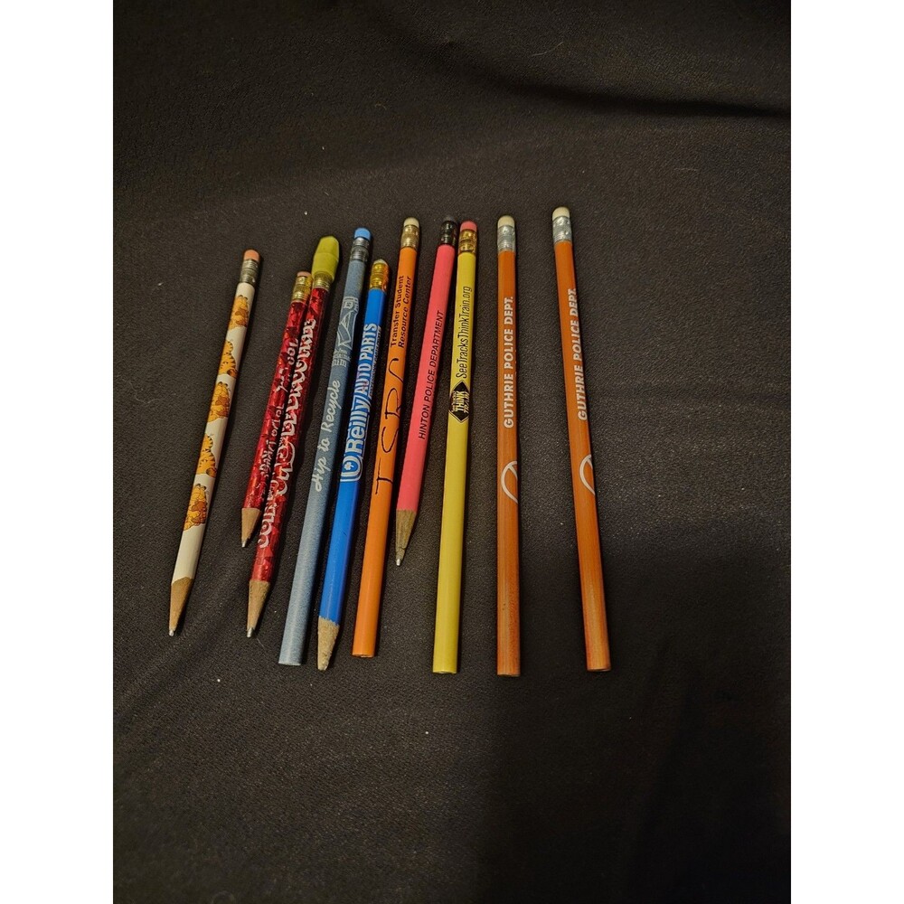 Lot of 10 Vintage 1970s Through Y2K Pencils Drug Free, Garfield, Advertising